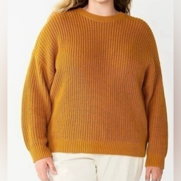 Sonoma Chunky Knit Pullover Crew Neck Sweater Mustard Yellow Women’s Sz M Casual - Picture 11 of 11